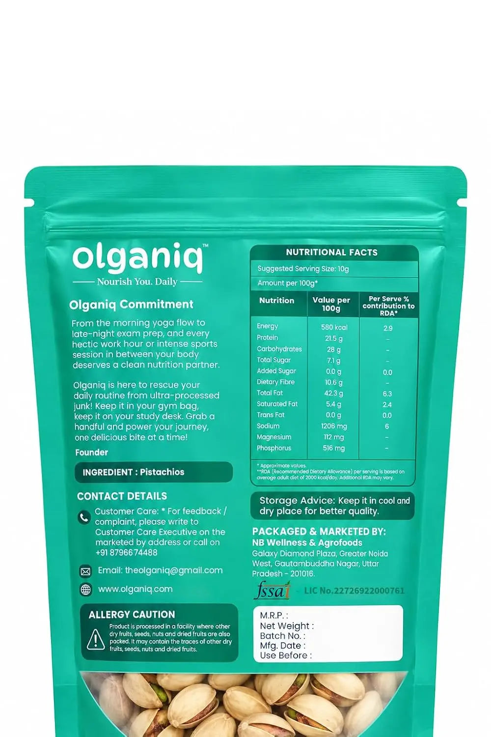 Olganiq Pistachios 200gm | Roasted & Salted Pistachios | Healthy Snacks, Dry Fruits, Pista | Tasty & Healthy | High in Protein & Dietary Fiber | Low Calorie Nuts