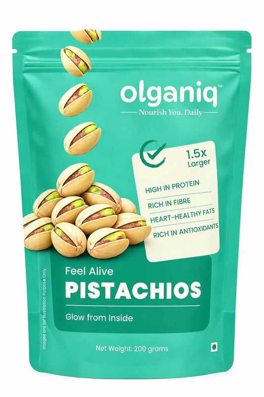 Olganiq Pistachios 200gm | Roasted & Salted Pistachios | Healthy Snacks, Dry Fruits, Pista | Tasty & Healthy | High in Protein & Dietary Fiber | Low Calorie Nuts