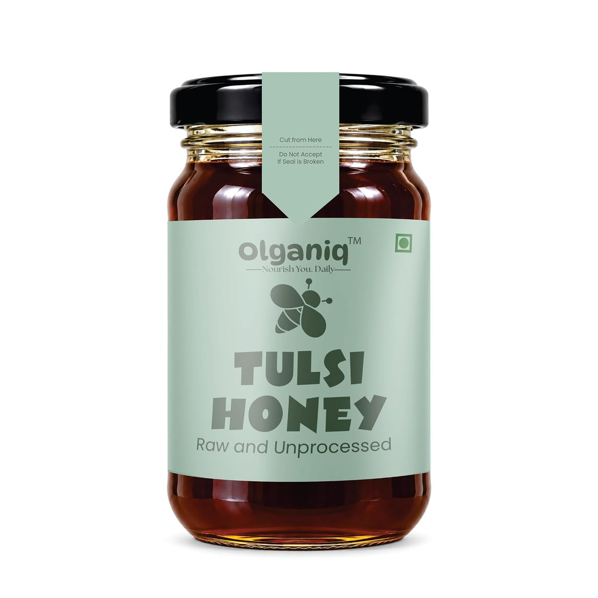 Olganiq Tulsi Honey | 500gm | Raw & Unprocessed | Sugar Replacement Olganiq