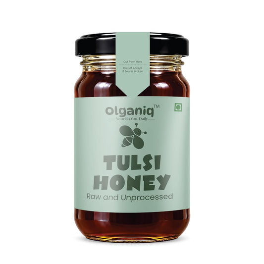 Olganiq Tulsi Honey | 500gm | Raw & Unprocessed | Sugar Replacement Olganiq