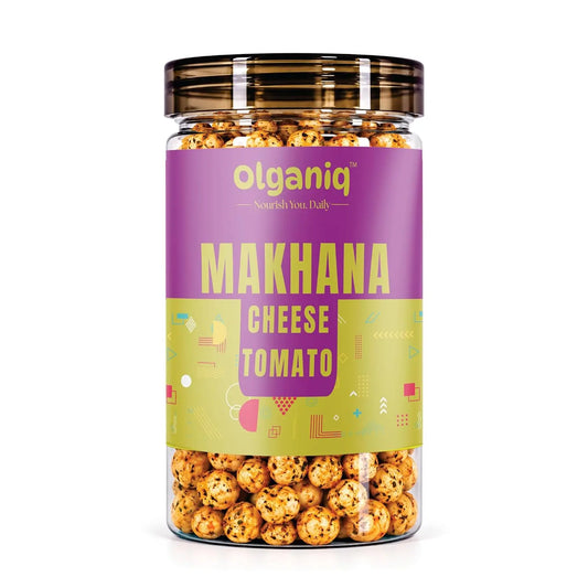 Olganiq Roasted and Flavoured Cheese Tomato Makhana 80 gm | Namkeen Snacks & Puffed Snacks | Healthy Snack | Cholesterol Free | Gluten Free | Rich In Protein & Fiber