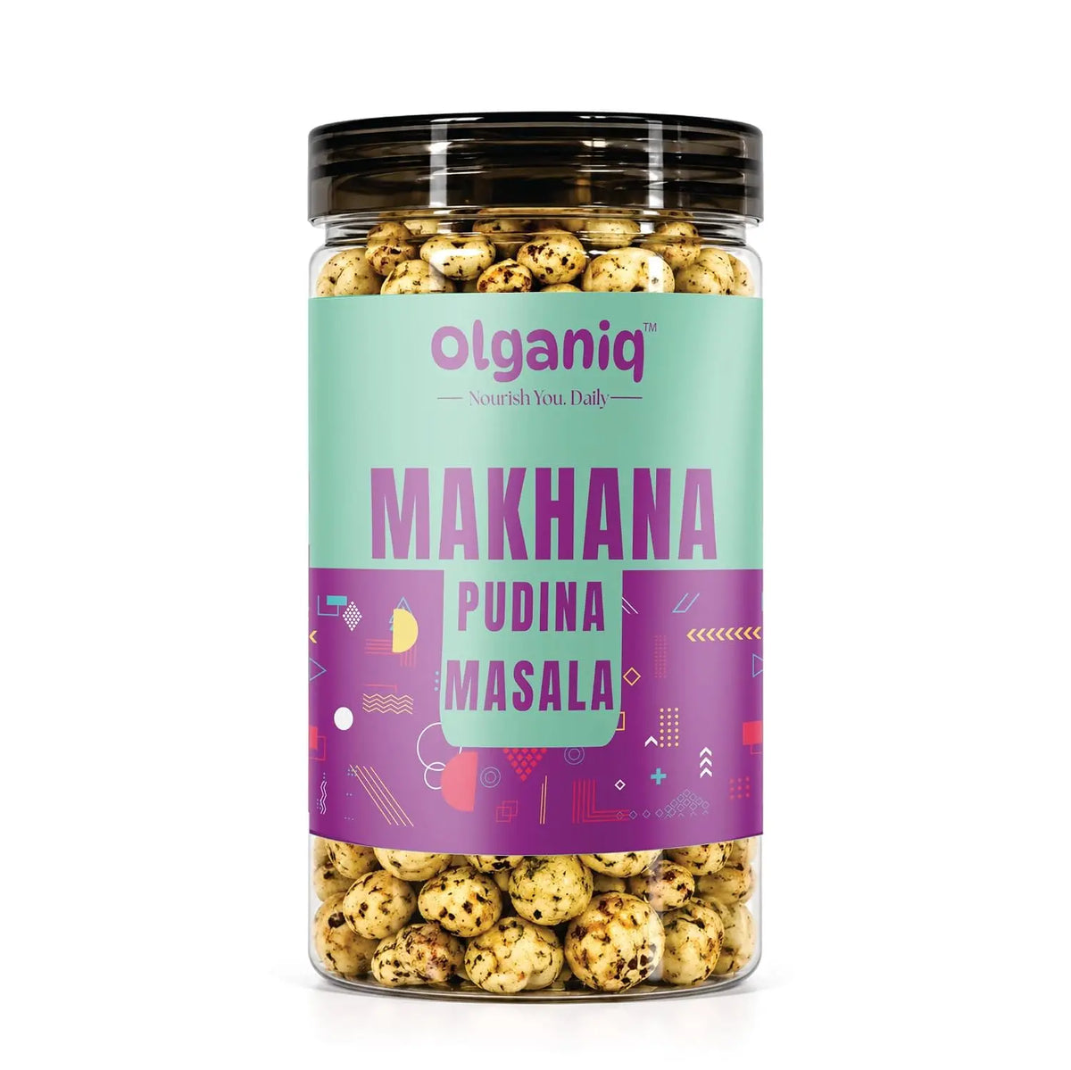 Olganiq Roasted and Pudina Masala Flavoured Makhana 80gm | Namkeen Snacks & Puffed Snacks | Healthy Snack | Cholesterol Free | Gluten Free | Rich In Protein & Fiber