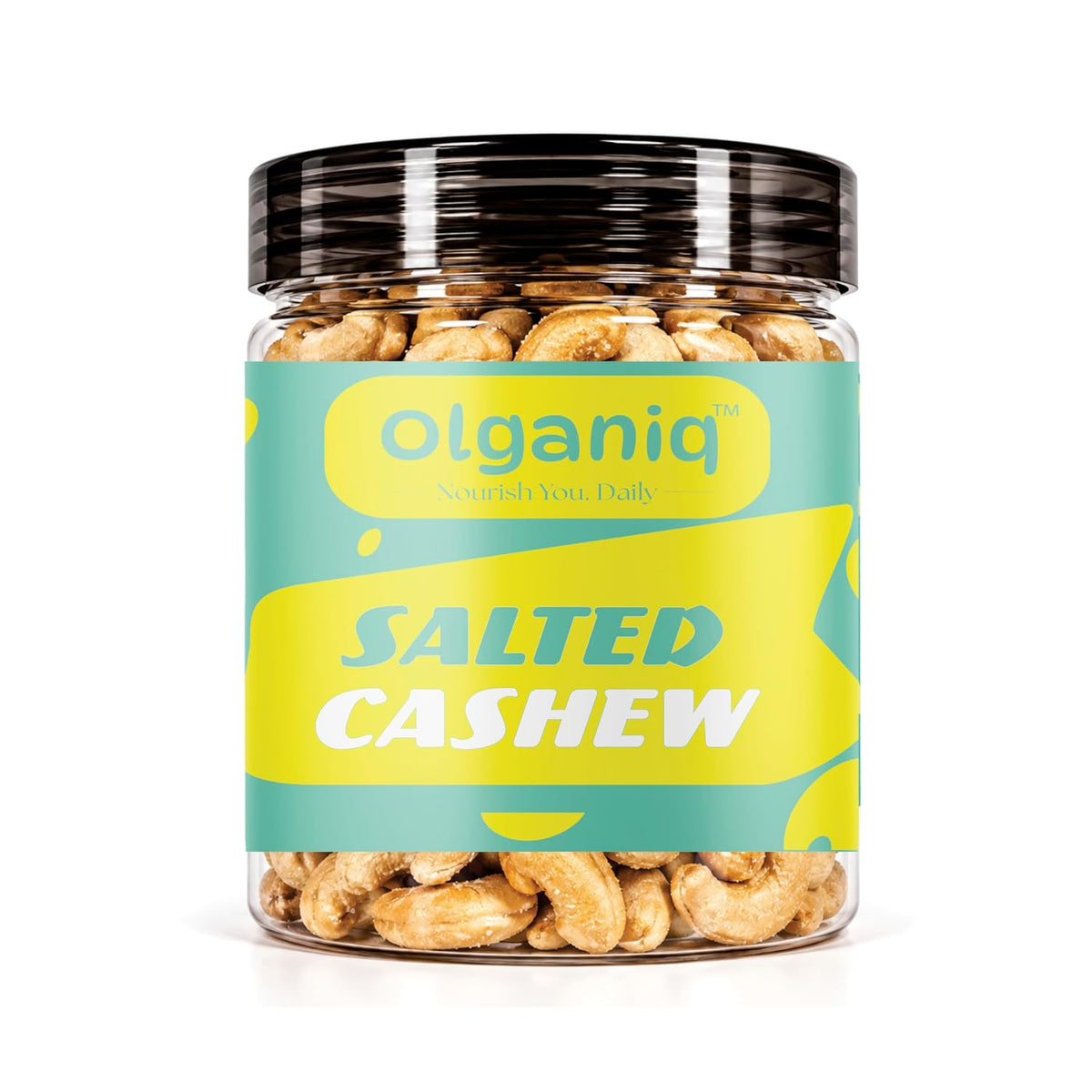 Olganiq Classic Salted & Roasted Cashews/Kaju (250gm), Flavourful & Crunchy Snack, Salted & Slow Roasted Cashews Rich in Protein, Magnesium, and Phosphorus, No Artificial Colours, Preservatives & Flavours Olganiq
