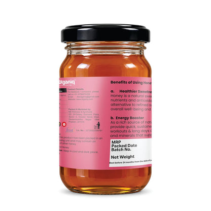 Olganiq Acacia Honey, Raw and Unprocessed | Natural Taste | No Sugar & No Preservative | Smell of Kashmiri Flowers Olganiq