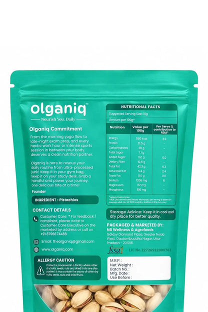 Olganiq Pistachios 200gm | Roasted & Salted Pistachios | Healthy Snacks, Dry Fruits, Pista | Tasty & Healthy | High in Protein & Dietary Fiber | Low Calorie Nuts