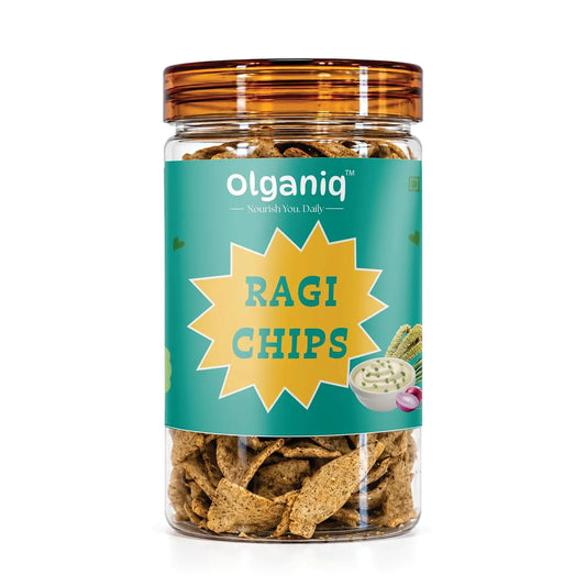 Olganiq Ragi Chips 120g | Light & Crispy Chips, High protein | Natural ingredients, Vegan, Gluten Free, No Palm Oil, No Artificial Preservatives, Trans Fat Free, Low Calorie