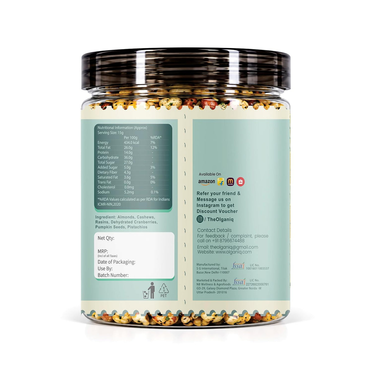 Olganiq Panch Ratna Mixed Nuts and Dry Fruits | Tasteful | NO OIL | Premium Taste | Healthy Snacks Olganiq