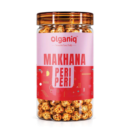 Olganiq Roasted and Flavoured Makhana | Peri Peri Makhana | Namkeen Snacks & Puffed Snacks | Healthy Snack | Cholesterol Free | Gluten Free | Rich In Protein & Fiber