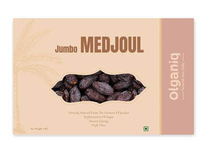 Olganiq Jumbo Medjoul Dates 1kg | Khajur, Khajoor | Dry Fruits | Healthy Snacks | Dry Dates | No Preservatives
