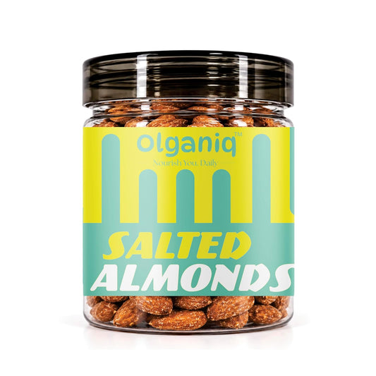 Olganiq Californian Almonds Roasted & Salted 250g, Dry Fruit, High Protien Snack and Super Healthy Crunchy Nuts Olganiq
