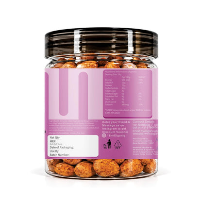 Olganiq Thai Puff Almonds 200gm | Spiced Coated Almond Snack | Protein & Fiber Rich Chili Almonds | Crunchy Snack | No Artificial Colors, Flavors, Preservatives Olganiq